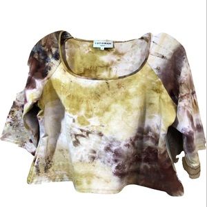 Cottonade Paris Tie Dye Crop Top Shirt Retro